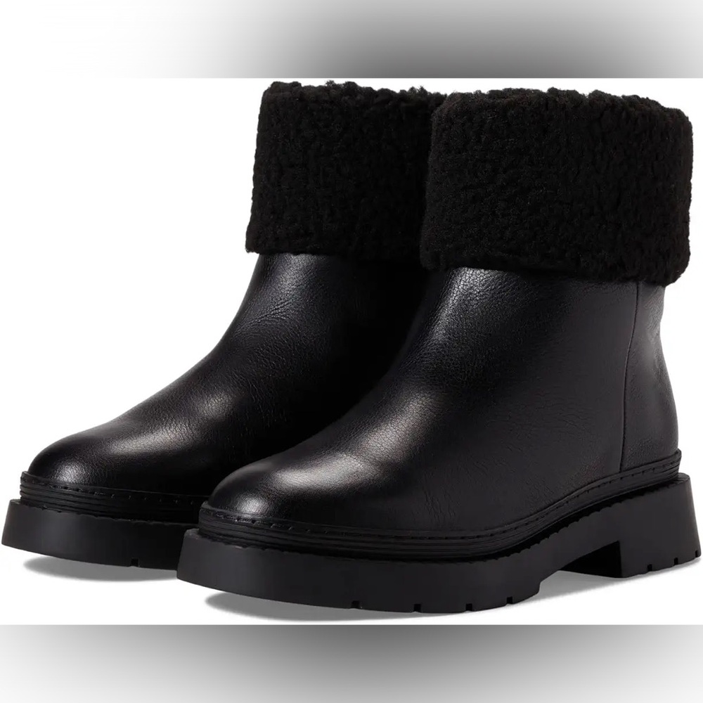 Marc Fisher LTD NEW Women’s Vina Faux Fur Real Leather Ankle Boots Size 6.5